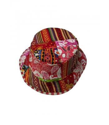 R25972 Cotton Patchwork Kantha Stiches Quilted Sun Bucket Hat
