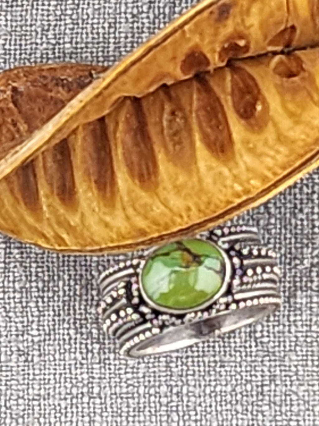 Green Cooper Sterling Silver Size 6 ring