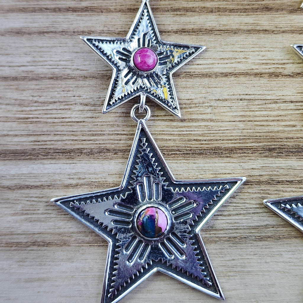 Dahlia Star Sterling Silver Earring