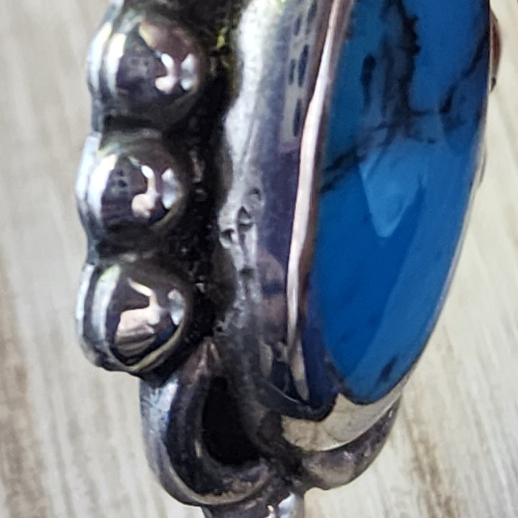 Vintage Taxco turquoise handmade earrings Sterling Silver