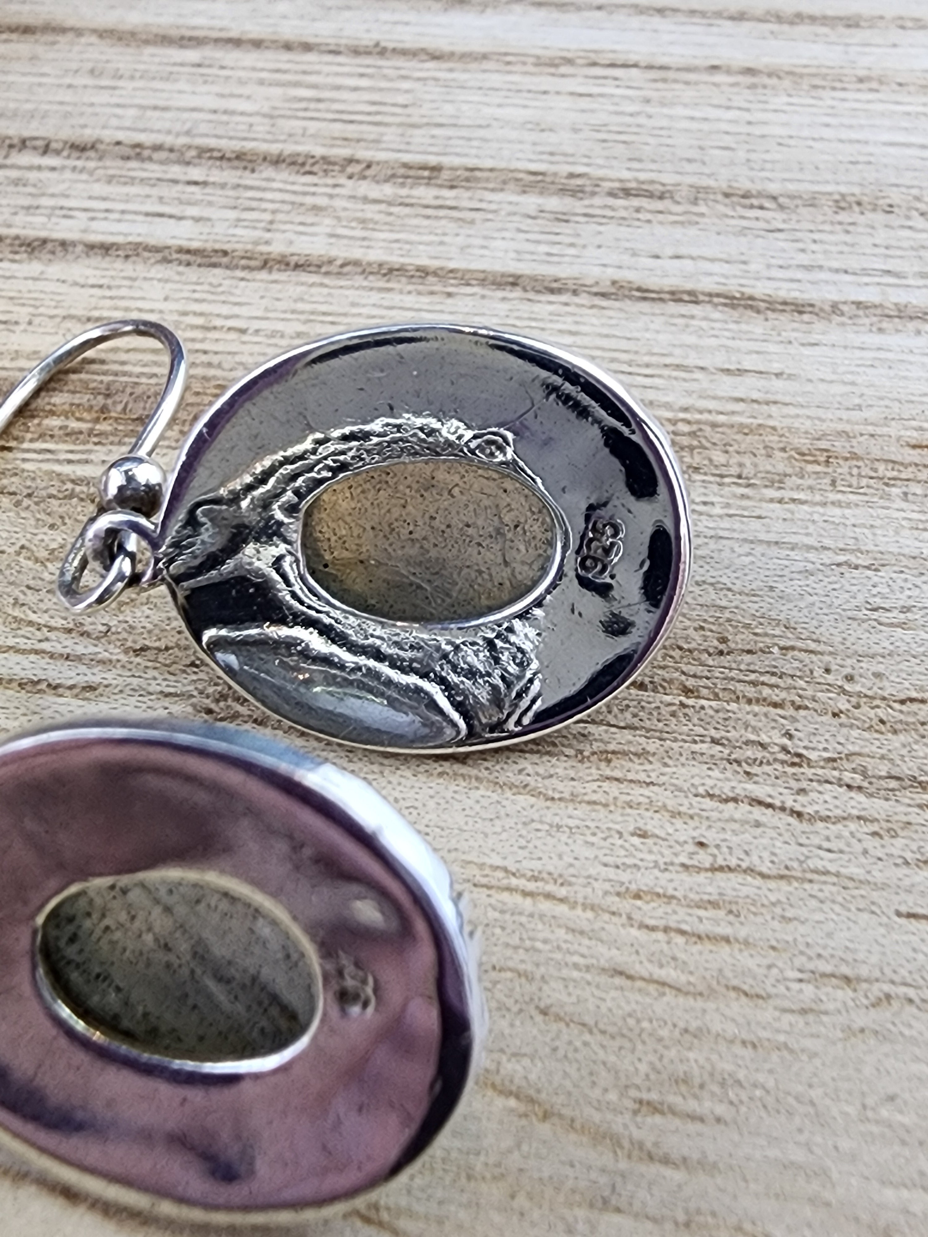 Vintage STUNNING Labradorite Sterling earrings
