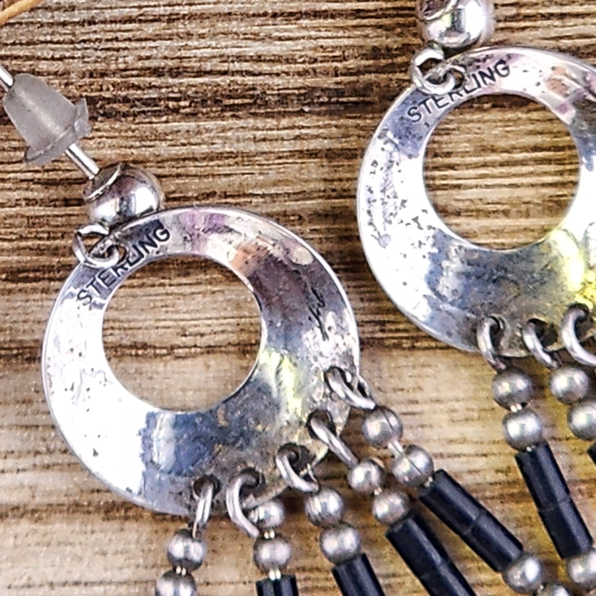 Southwest onyx and Sterling earrings/studs