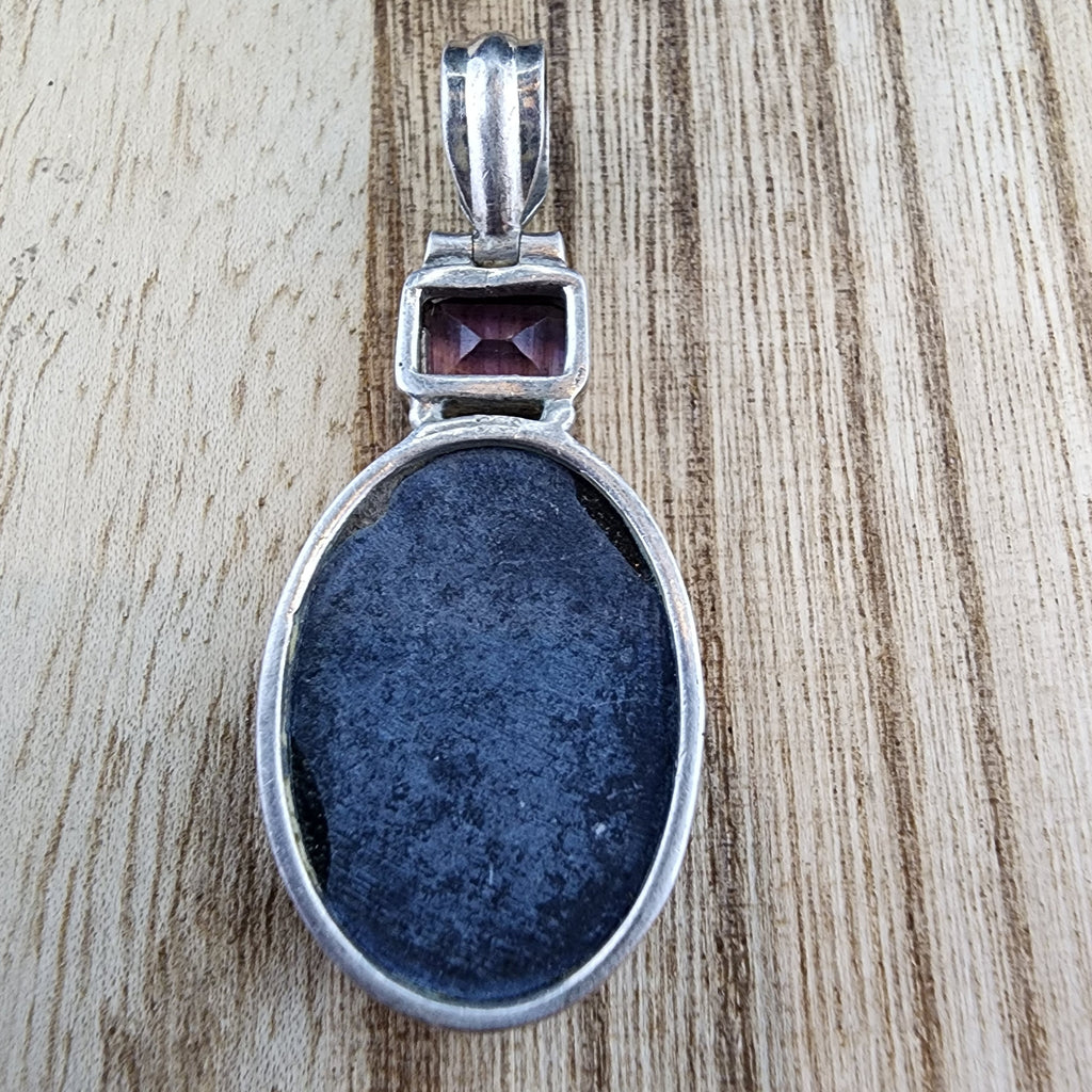 Sterling Abalone and Amethyst pendant