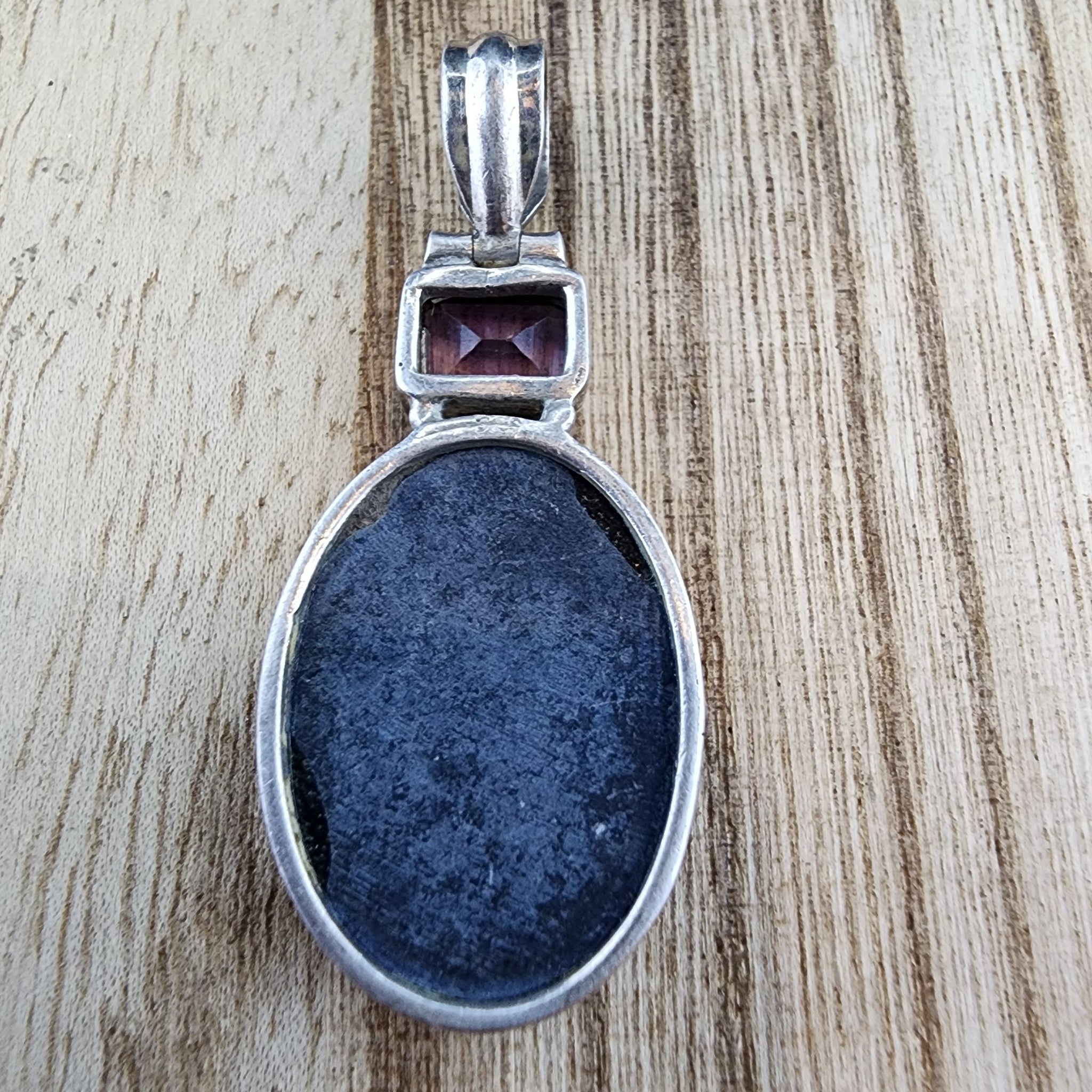 Sterling Abalone and Amethyst pendant