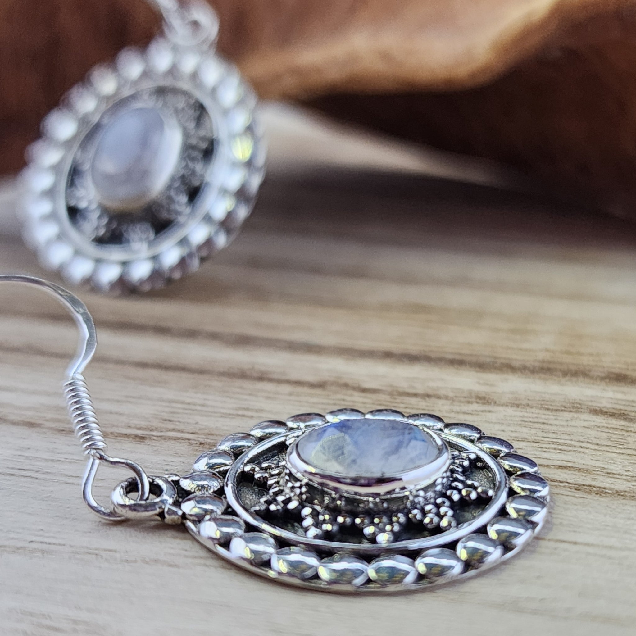 Faceted labradorite Sterling silver dangle earrings
