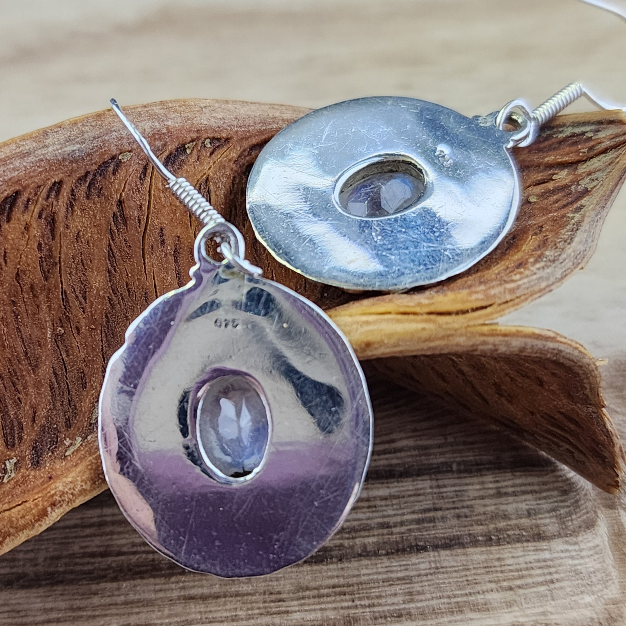 Faceted labradorite Sterling silver dangle earrings