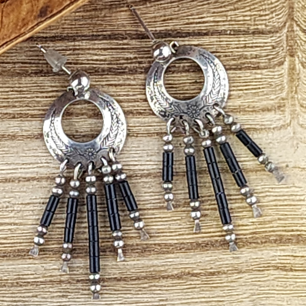 Southwest onyx and Sterling earrings/studs
