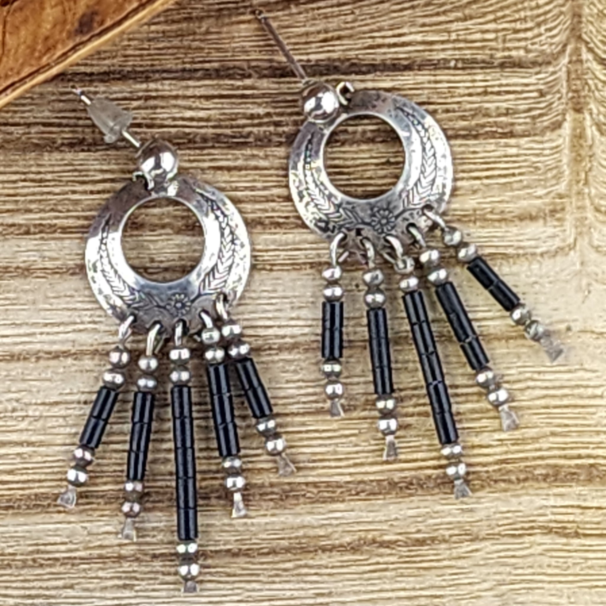 Southwest onyx and Sterling earrings/studs
