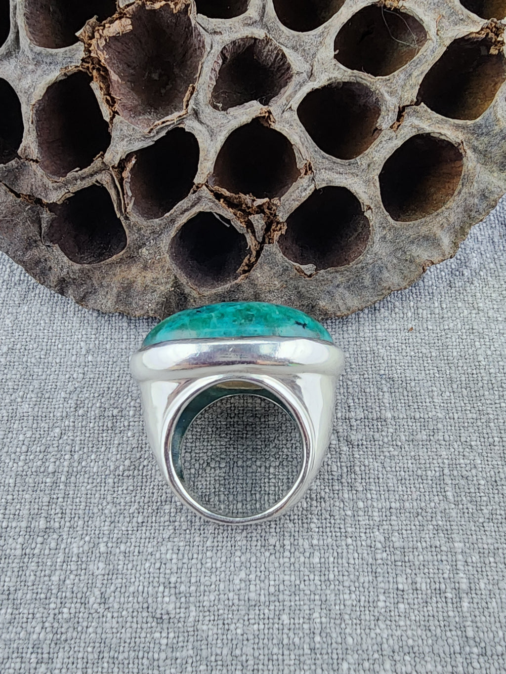 Silpada .925 Chrysocolla STATEMENT piece ring size 8!