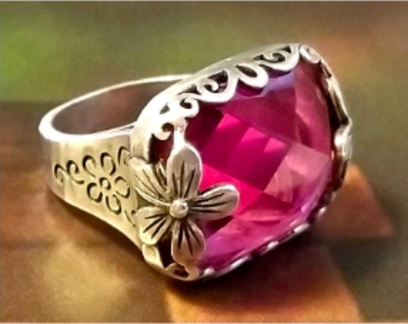Silpada Berry Licious Flower Ring .925 - Size 8