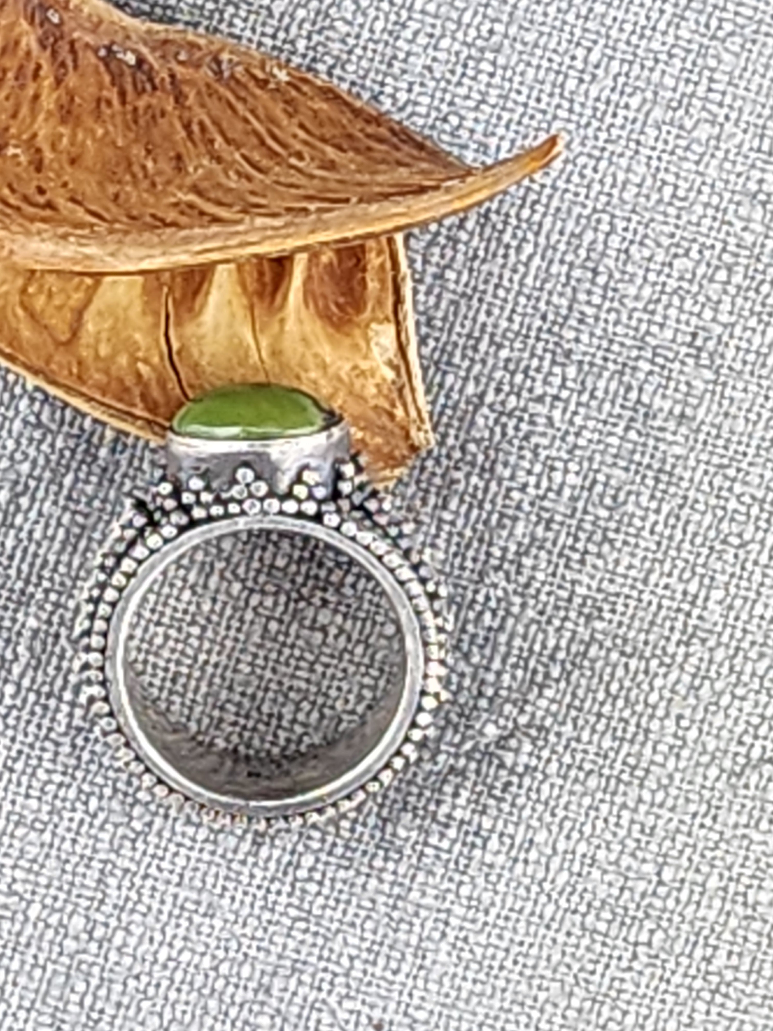 Green Cooper Sterling Silver Size 6 ring