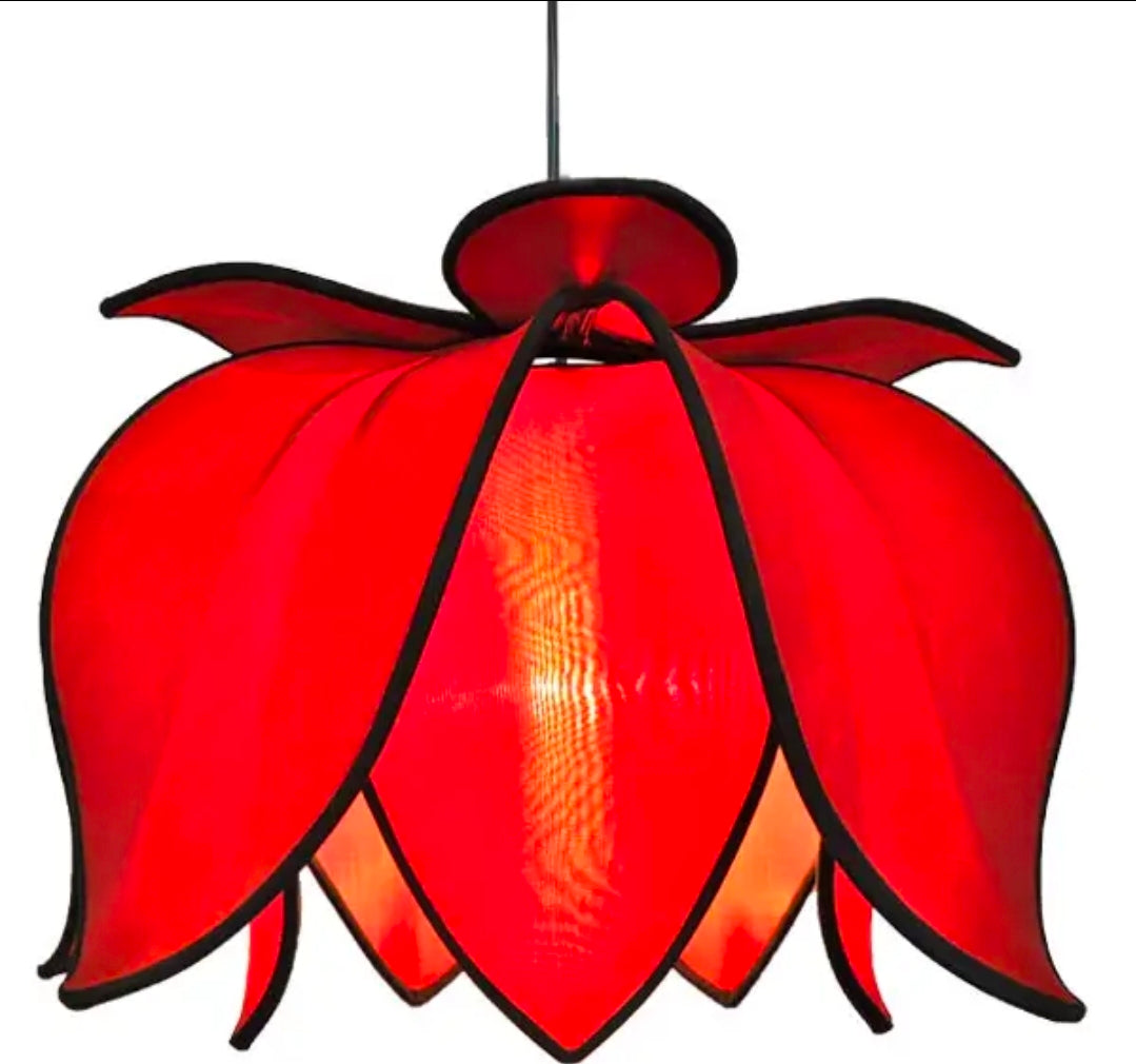 Hanging blooming lotus lamp