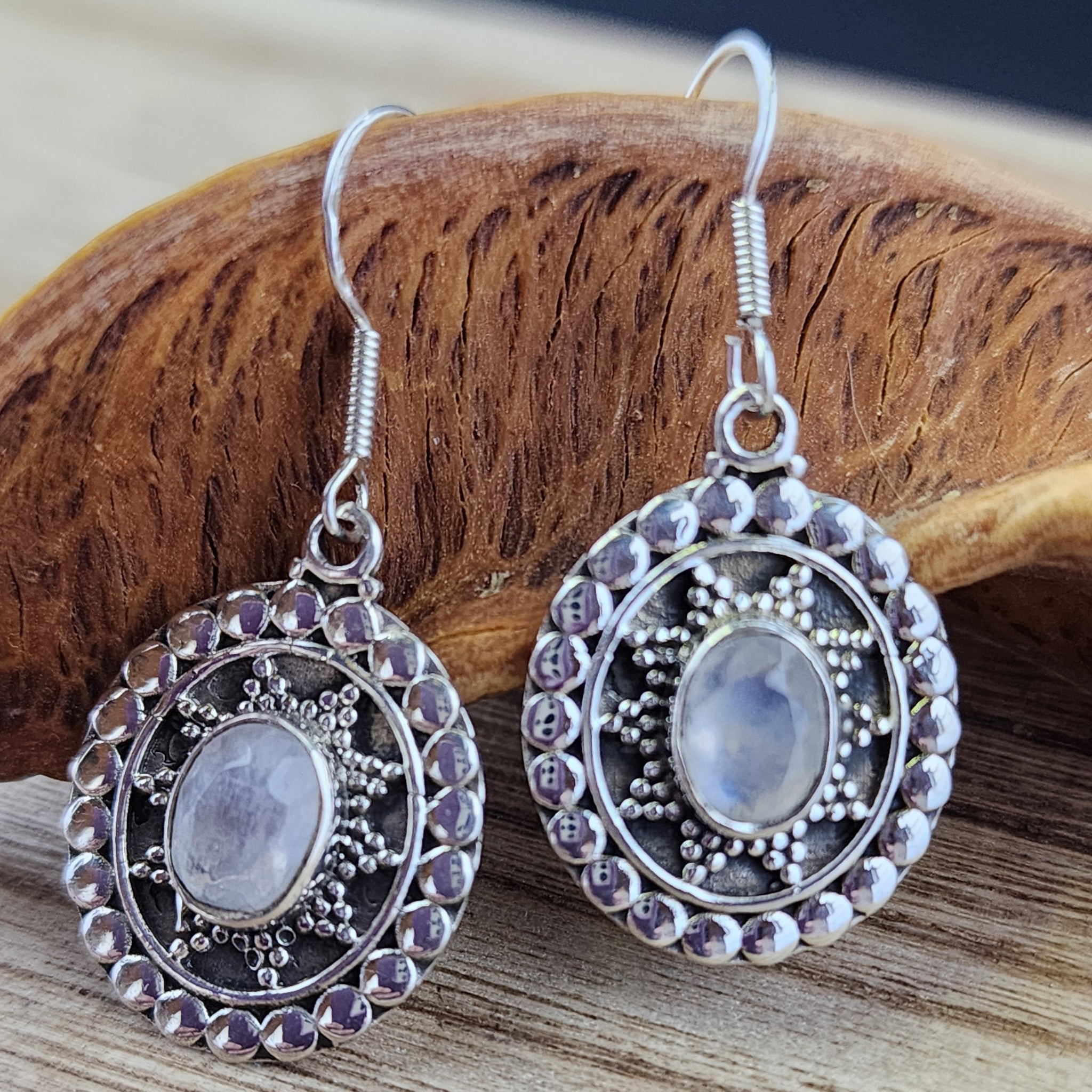 Faceted labradorite Sterling silver dangle earrings