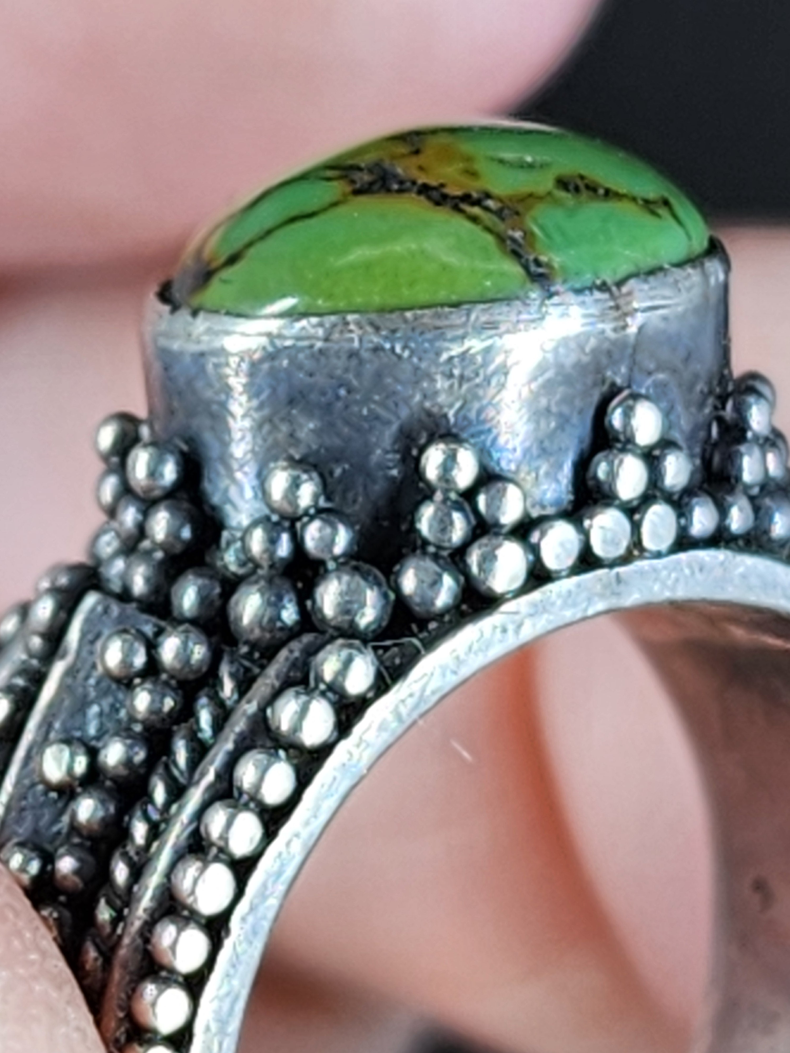 Green Cooper Sterling Silver Size 6 ring
