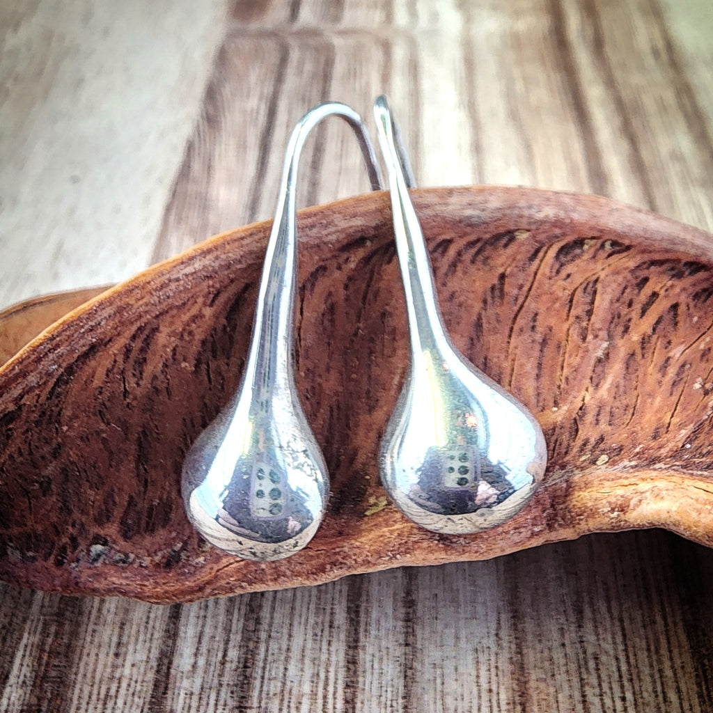 Vintage Taxco TR-184 Sterling Teardrop Earrings