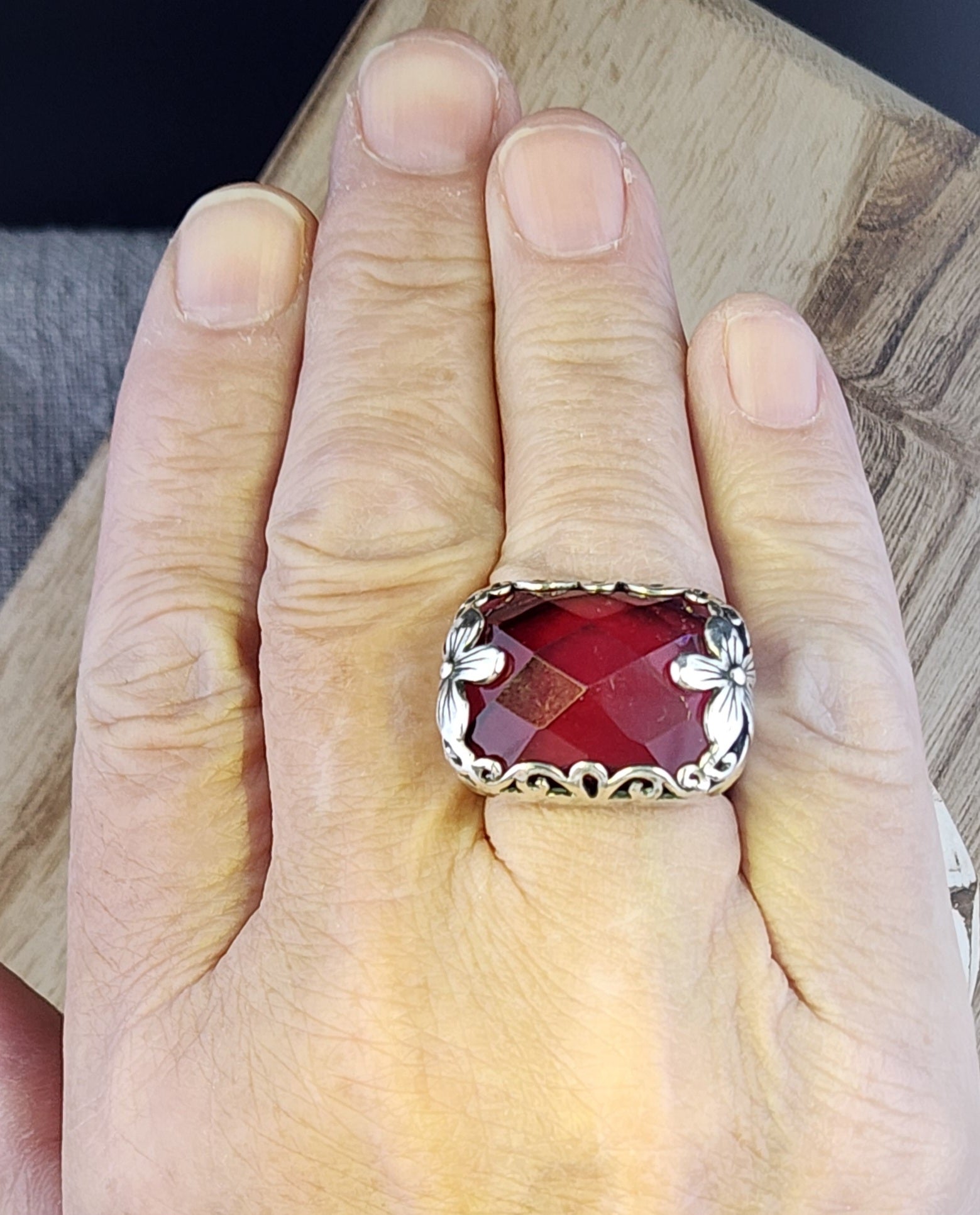 Silpada Berry Licious Flower Ring .925 - Size 8